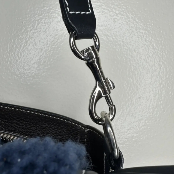 JW ANDERSON Navy Shearling Bag - Picture 16 of 16